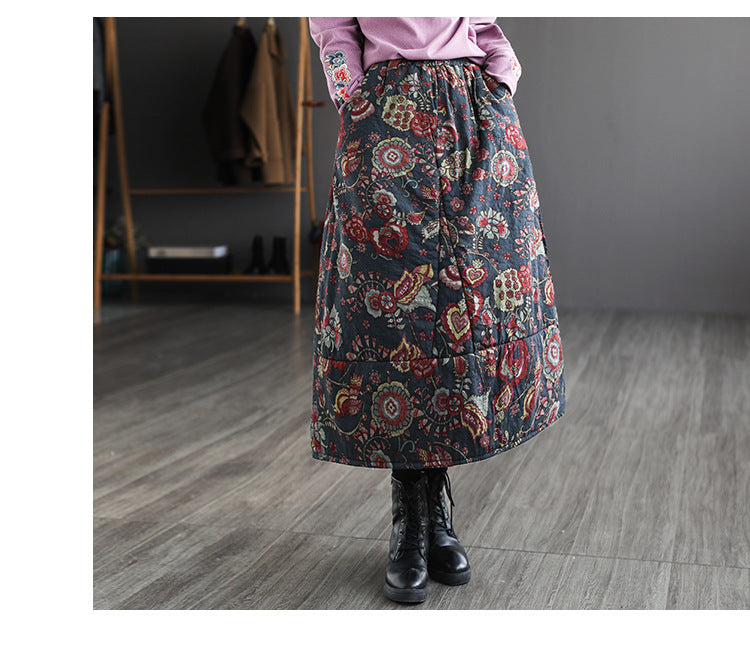 Patchwork Large Thermal A-line Skirt