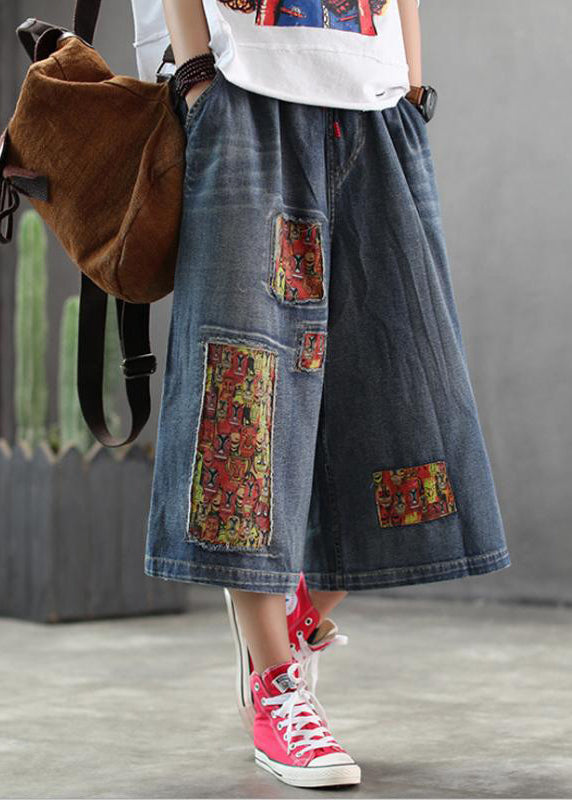 Patchwork Burr Spring Wide Leg Pants