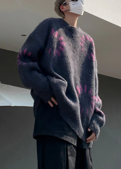 Black Cozy Loose Knit Winter Sweater O Neck