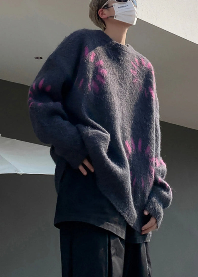 Black Cozy Loose Knit Winter Sweater O Neck