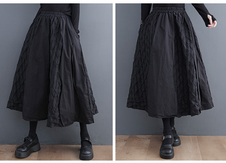 Fish Scale Print Oversized Panelled Skirt