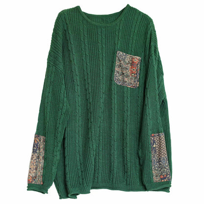 Retro Cotton Knitted Autumn Pullover Sweater