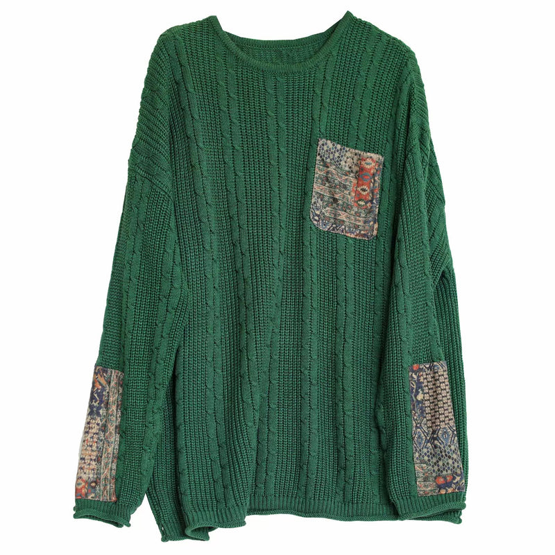 Retro Cotton Knitted Autumn Pullover Sweater