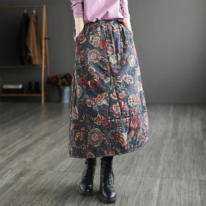 Patchwork Large Thermal A-line Skirt