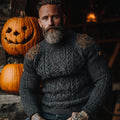 Men's Vintage Viking Halloween Embroidered Sweater artswardrobe
