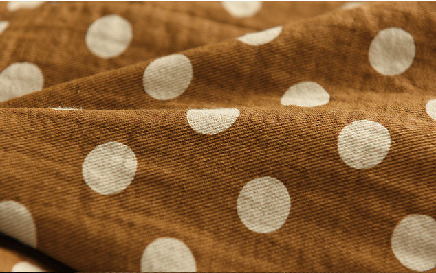 Printed Cotton and Linen Slim Elastic Waist A-line Skirt
