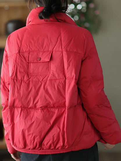 Zipper Pocket Warm Down Coat