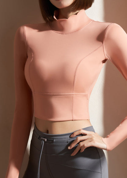 Pink Patchwork Loose Fitting Workout Tops