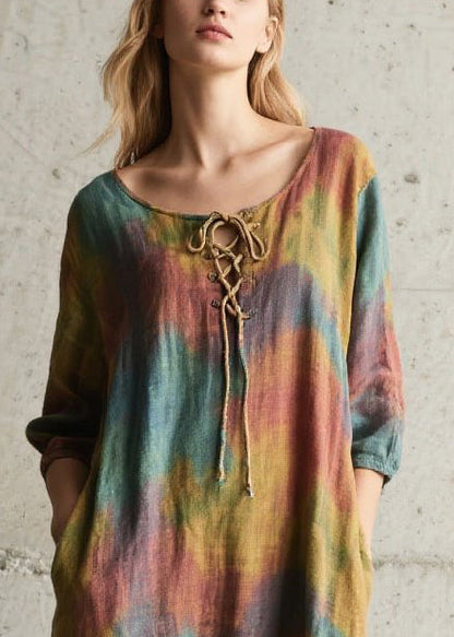 Oversized Tie Dye Cotton Dress Fall