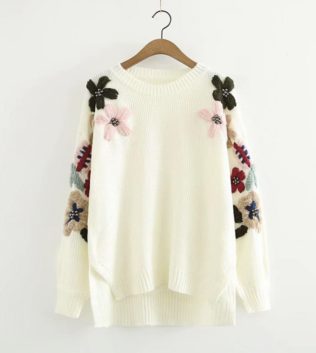 Flowers Long Sleeve Sweater 044