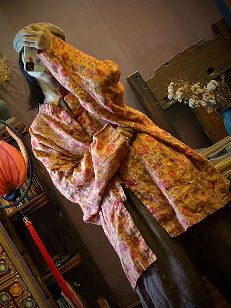 Print Linen Loose Coat