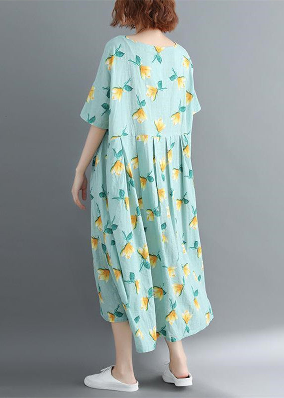 Fine Midi Cotton Dresses Clothing Dress Short Sleeve O Neck Long Dress