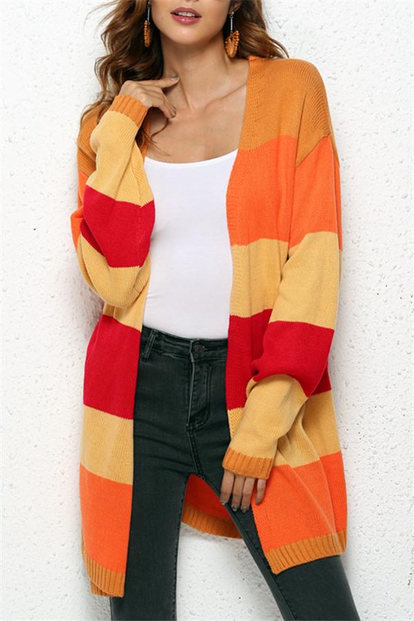 Harvest Season Striped Knit Cardigan