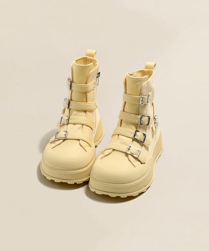 Platform Canvas Boots Pink