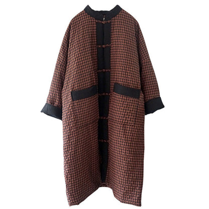 Cozy Stand Collar Original Quilted Linen Coat