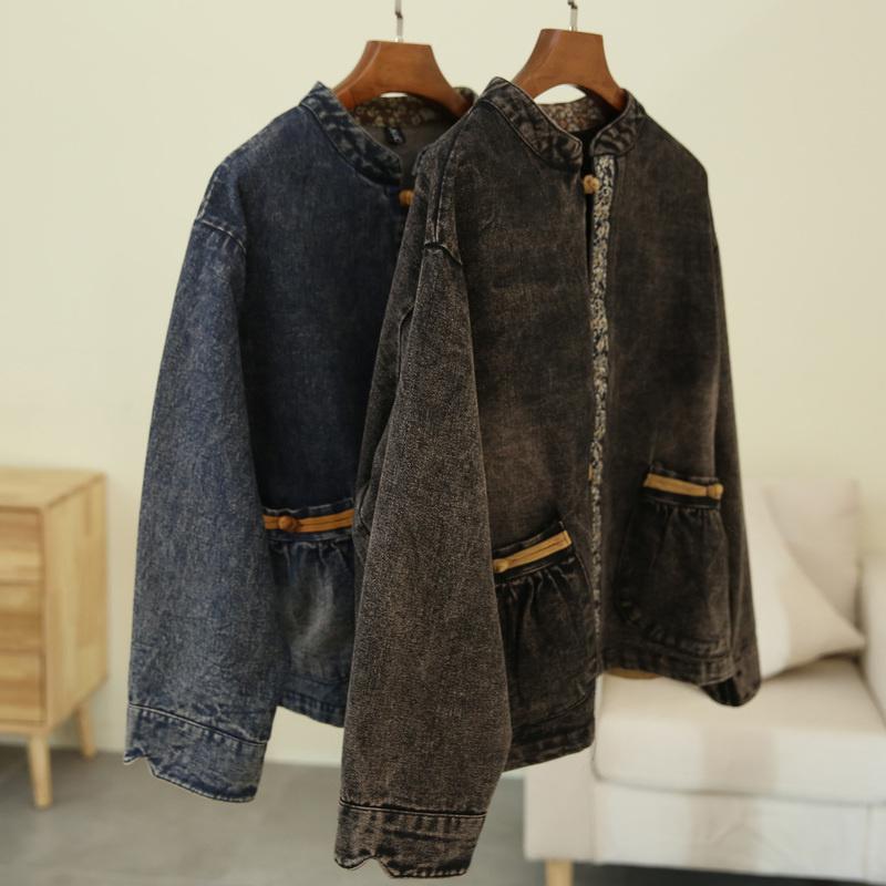 Winter Spring Retro Cotton Denim Coat