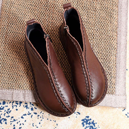 Leather Style Soft Ankle Boots ( Added Plush Styles)