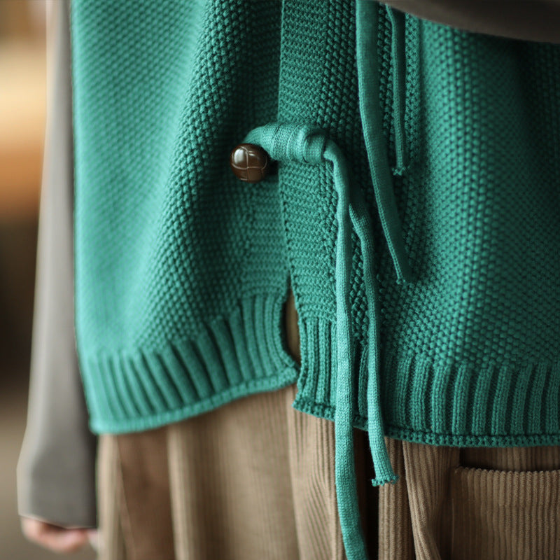 Cotton Knit Sleeveless V-neck Vest