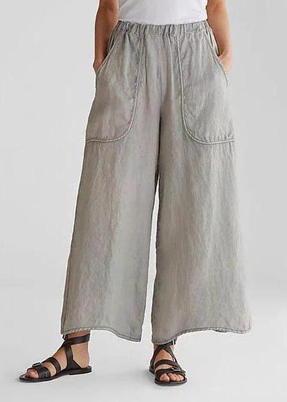 Cotton Linen Loose Wide Leg Pants