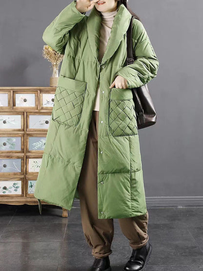 Winter Drawstring Pocket Down Coat