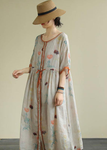 Diy Chiffon Long Shirts O Neck Drawstring Robe Summer Dresses