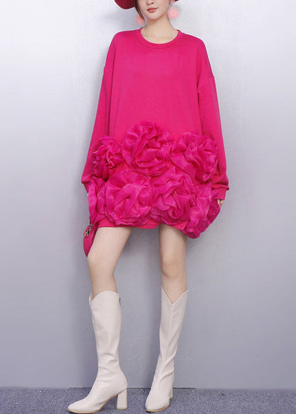 Unique Rose Oversized Cotton Tea Dress Spring