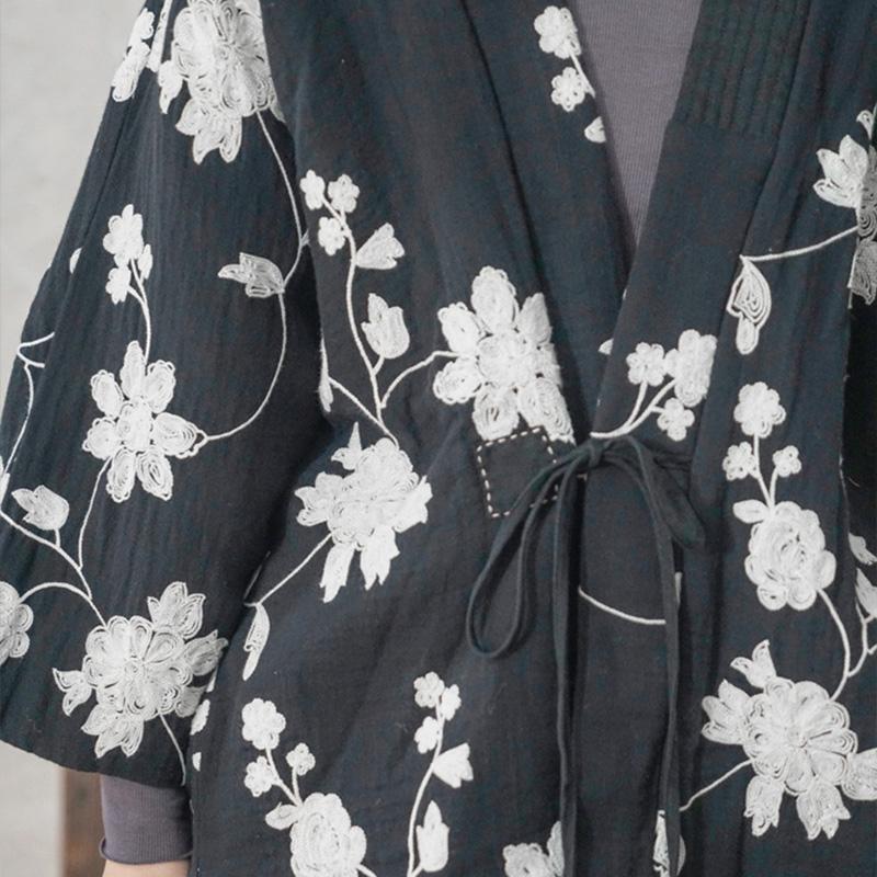 Winter Warm Cotton Padded Retro Embroidery Coat
