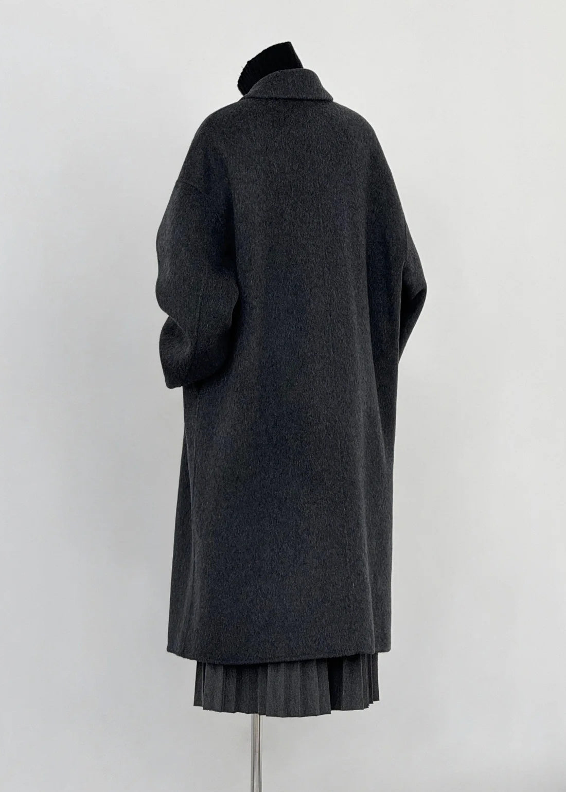 Dull Grey Oversized Double Breast Woolen Coat Outwear Winter