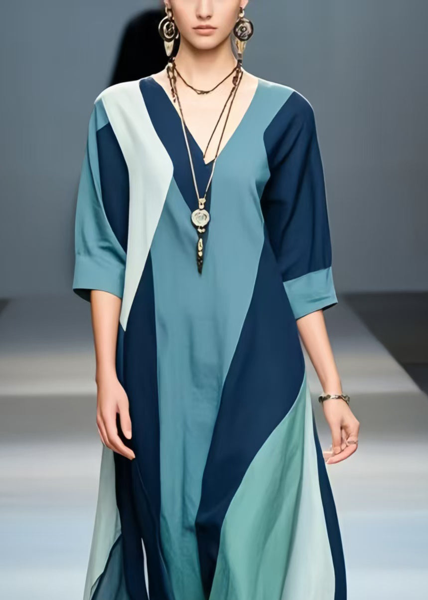 Multicolour Asymmetrical Design Cotton Holiday Dress Summer