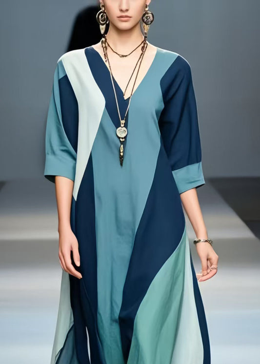 Multicolour Asymmetrical Design Cotton Holiday Dress Summer