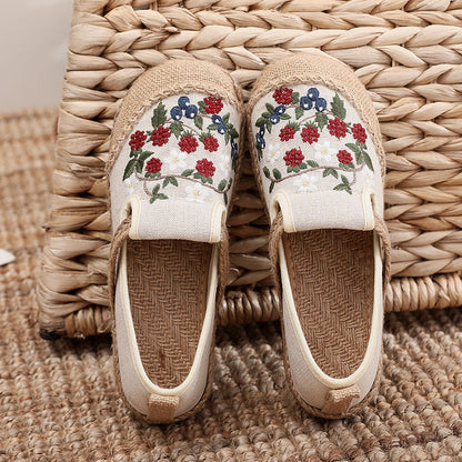 Retro Embroidery Linen Shoes