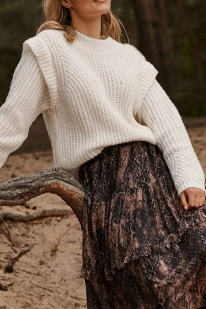 Sweet Patchwork O Neck Tops