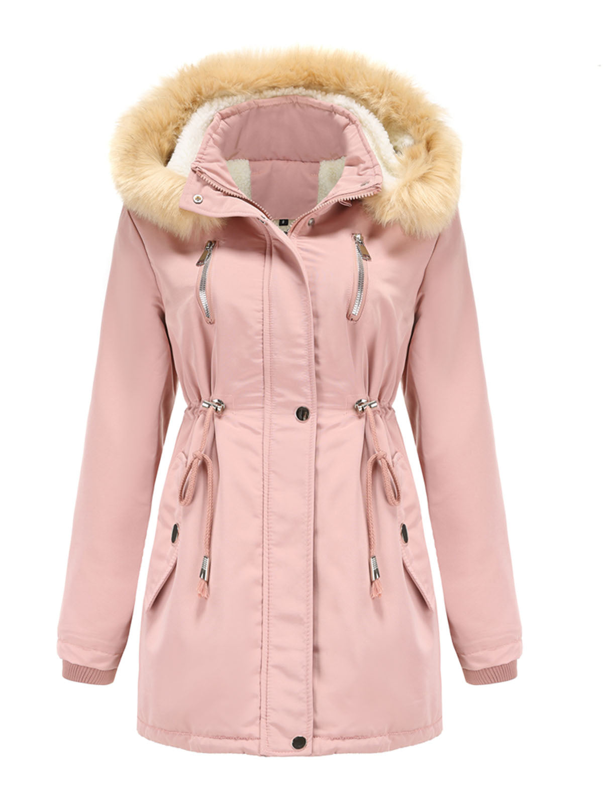 Coat Daily Lamb Wool Fall Winter Regular Midi Length Coat Color Oversized Coat
