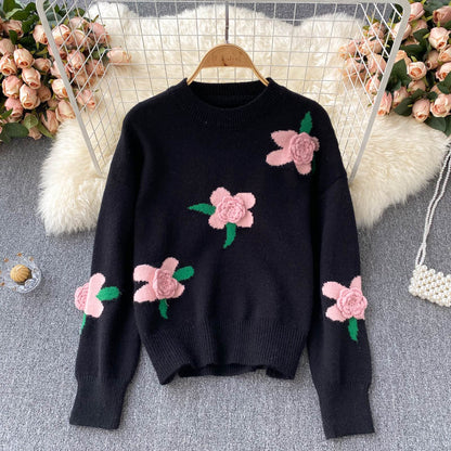 Flowers Long Sleeve Sweater 006