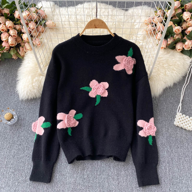 Flowers Long Sleeve Sweater 006