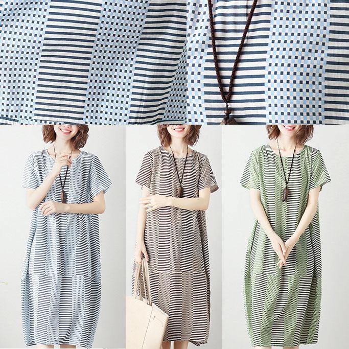 Organic Patchwork Cotton Tunic Dress Work Light Green Dresses Summer