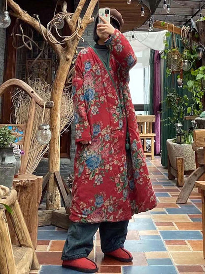 Print Button Shawl Coat