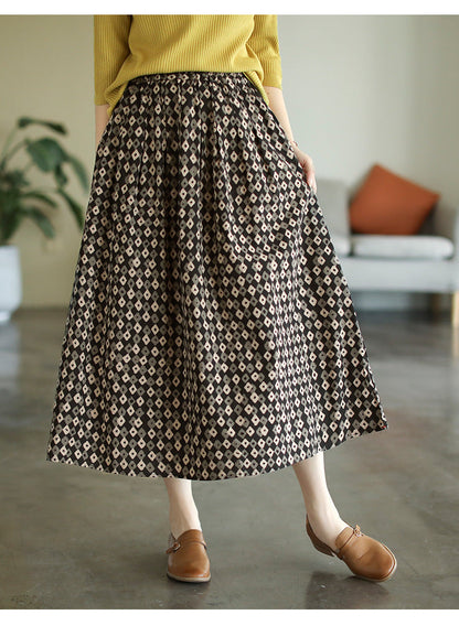 New Retro Elastic Waist Skirt