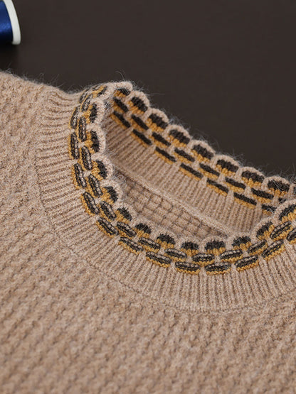 Winter Spliced Knitted Loose Sweater