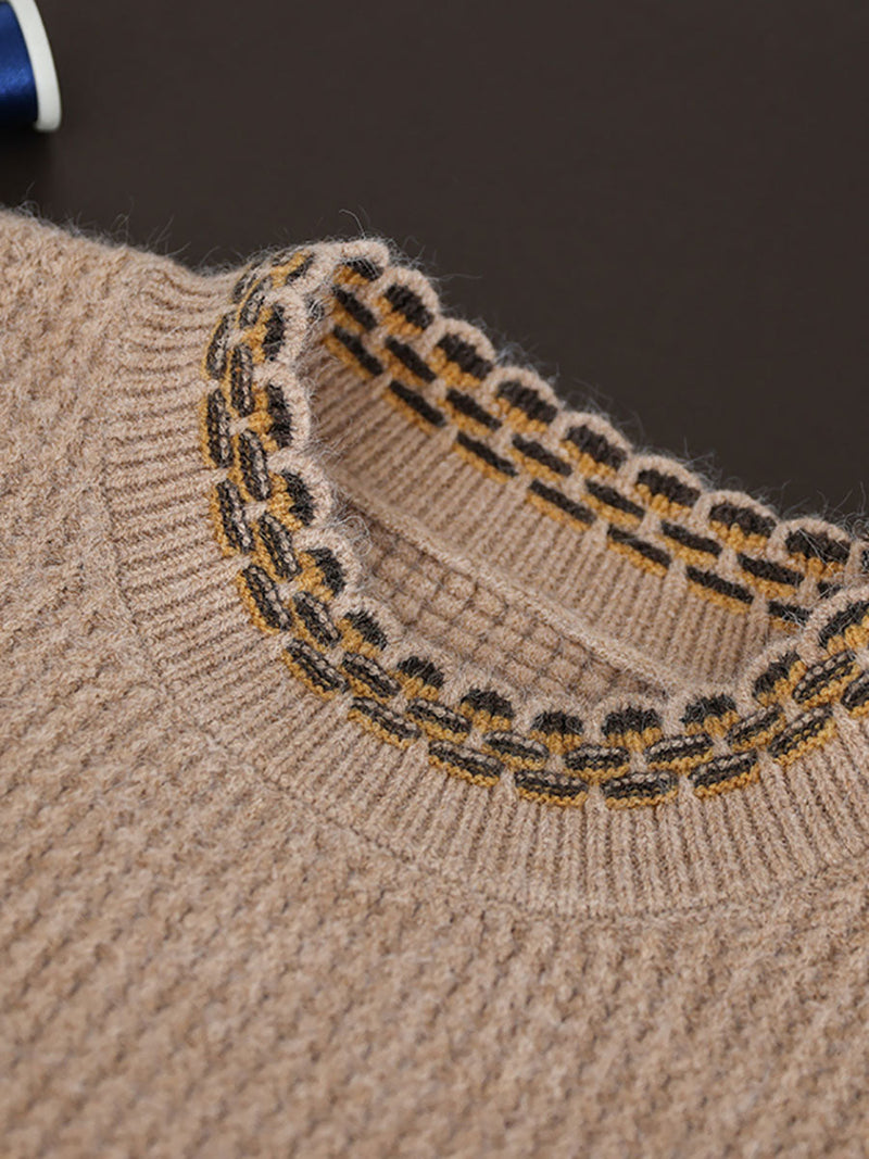 Winter Spliced Knitted Loose Sweater
