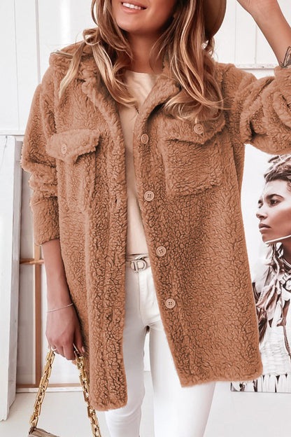 Street Pocket Buckle Shirt Collar Outerwear