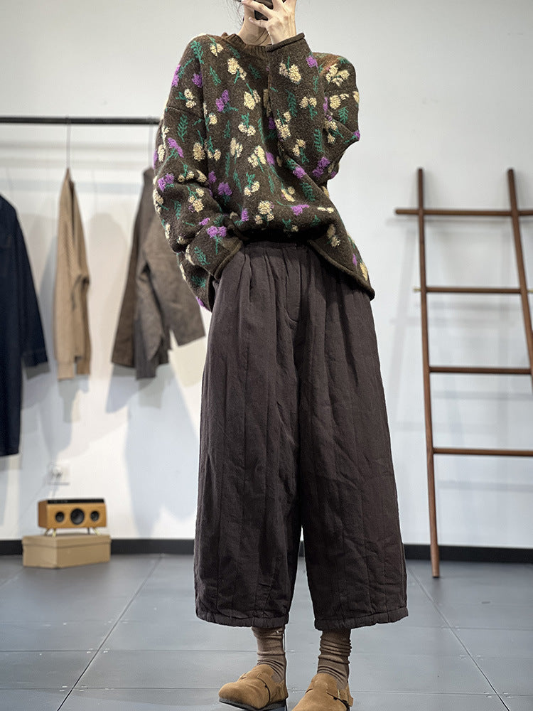 Jacquard Knitted Pullover Sweater