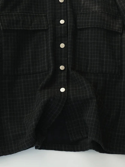Loose Plaid Print Single Breasted Coat