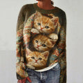 Vintage Warm Knitted Jacquard Women's Crew Neck Sweater elevenforest