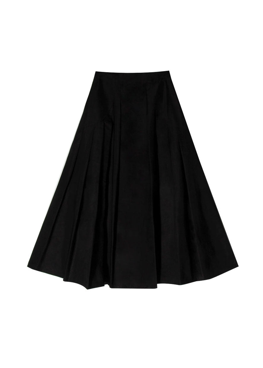 Black Wrinkled Pockets Vacation Skirts Spring