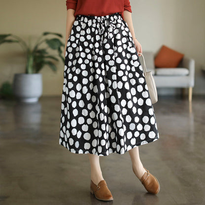 Cozy Retro Cotton A-line Skirt