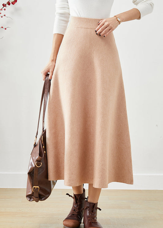 Pink Cotton a Line Skirt High Waist Exra Large Hem Fall