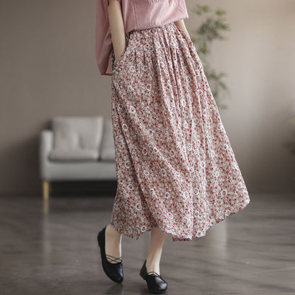Literary Thin Large A-line Skirt
