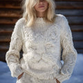 Cute Cat Face Inspired Jacquard Cozy Knit Sweater
