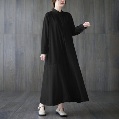 Loose Long Sleeve Cotton Dress
